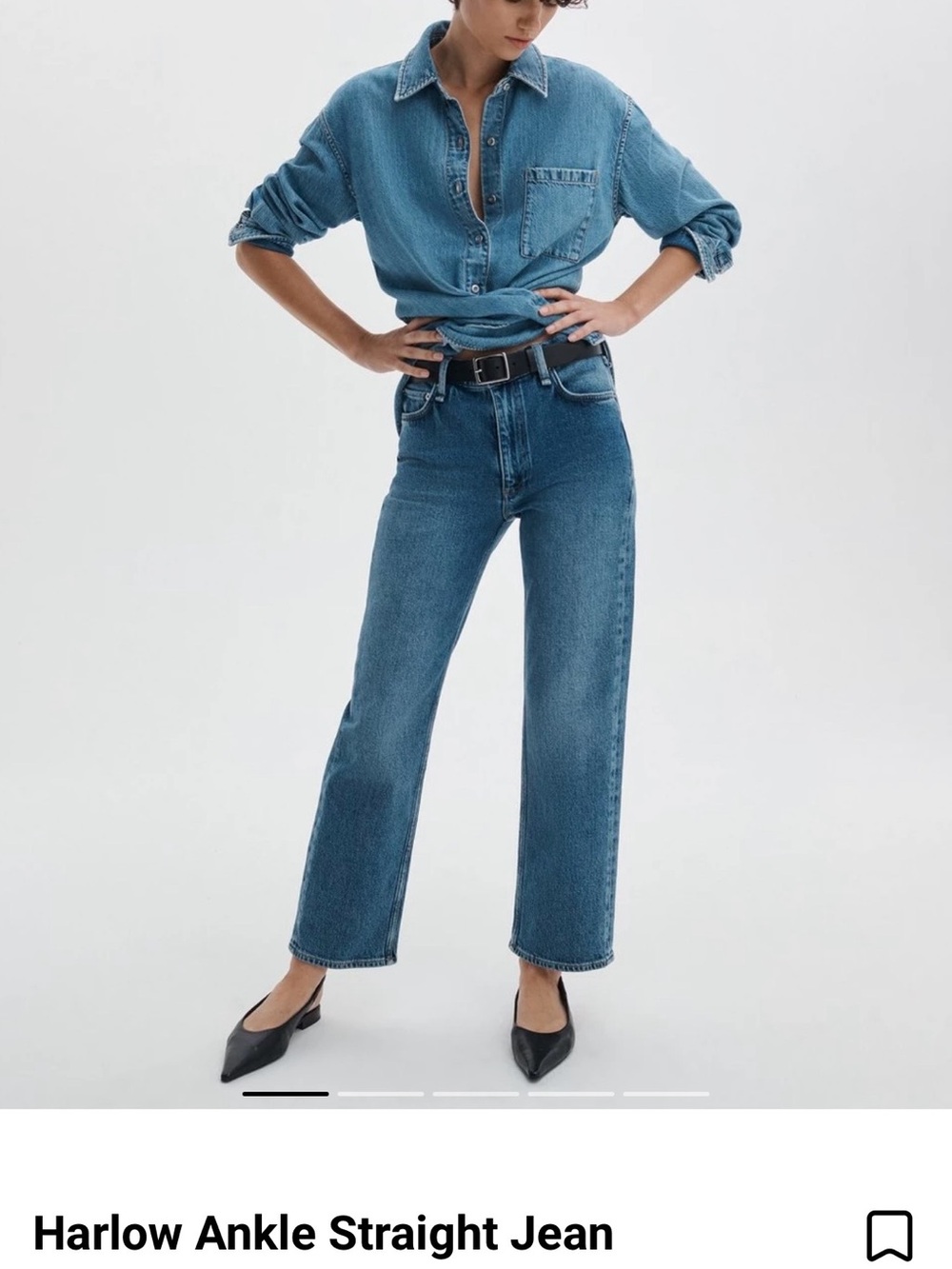 rag & bone Women's Blue Straight Leg Jeans